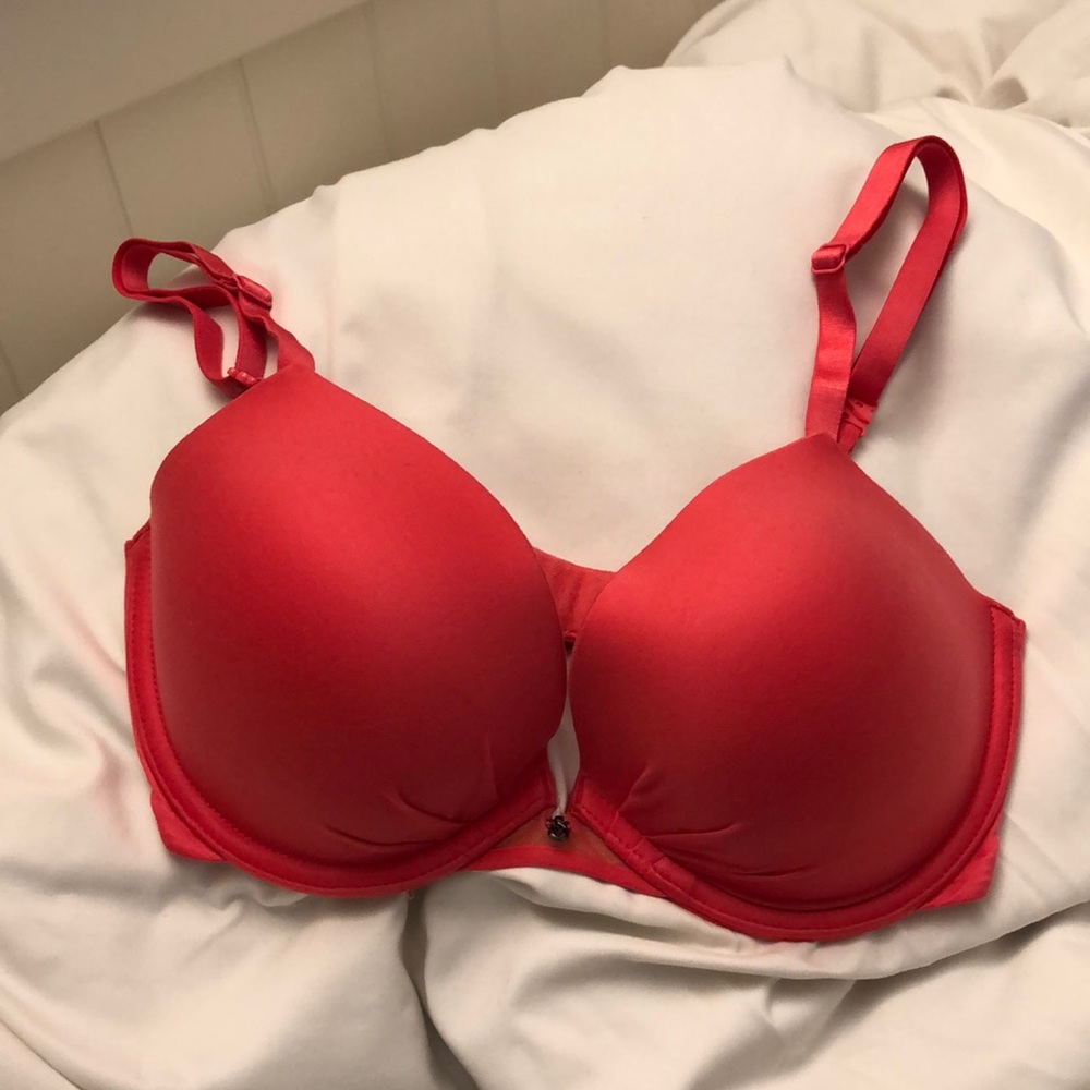 HOT CORAL PINK Victoria's Secret plunge bra